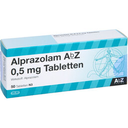 Abbildung: Alprazolam AbZ 0,5 mg Tabletten 50 St, Tabletten PZN 03024679