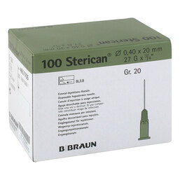 Abbildung: Sterican Kanüle Luer-Lok 0,40x20mm Größe 20 grau 100 St, Kanüle PZN 03031596