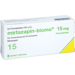 Abbildung: Mirtazapin biomo 15 mg Filmtabletten 50 St, Filmtabletten PZN 03045523