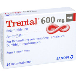 Abbildung: Trental 600 mg Retardtabletten 20 St, Retard-Tabletten PZN 03046184