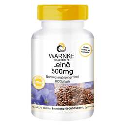 Abbildung: Leinöl 500 mg Kapseln 100 St, Kapseln PZN 03052440