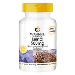 Abbildung: Leinöl 500 mg Kapseln 250 St, Kapseln PZN 03052486