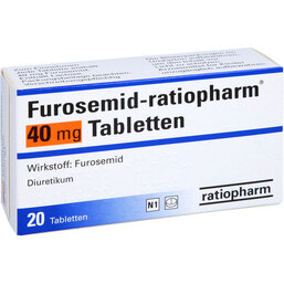 Abbildung: Furosemid ratiopharm 40 mg Tabletten 20 St, Tabletten PZN 03055639
