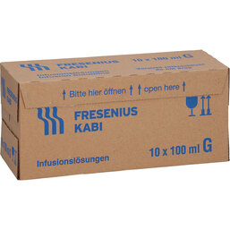 Abbildung: Metronidazol Fresenius Glas Infusionslösung 10X100 ml, Infusionslösung PZN 03058431