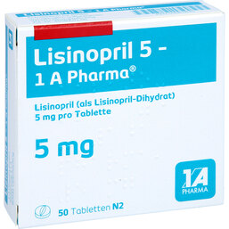 Abbildung: Lisinopril 5 1A Pharma Tabletten 50 St, Tabletten PZN 03061870