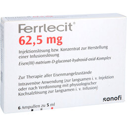 Abbildung: Ferrlecit 62,5 mg Ampullen 6X5 ml, Ampullen PZN 03075375