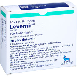 Abbildung: Levemir Penfill Zylinderampullen 10X3 ml, Zylinderampullen PZN 03075518