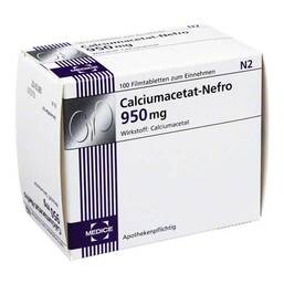 Abbildung: Calciumacetat Nefro 950 mg Filmtabletten Filmtabletten, 100 St PZN 03078184