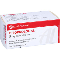 Abbildung: Bisoprolol AL 5 mg Filmtabletten 100 St, Filmtabletten PZN 03090104