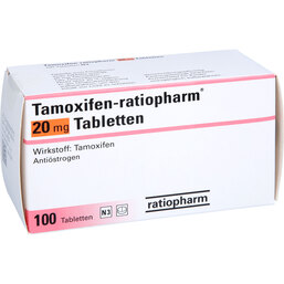 Abbildung: Tamoxifen ratiopharm 20 mg Tabletten 100 St, Tabletten PZN 03095231