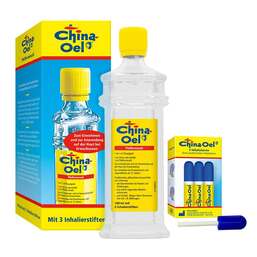Abbildung: China Öl mit 3 Inhalatoren Ätherisches Öl, 100 ml PZN 03098086