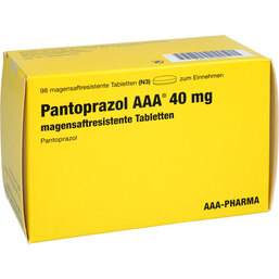 Abbildung: Pantoprazol AAA 40 mg magensaftresistent Tabletten 98 St, Tabletten magensaftresistent PZN 03102971