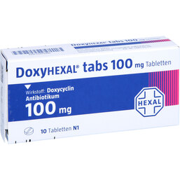 Abbildung: Doxyhexal tabs 100 Tabletten 10 St, Tabletten PZN 03103396