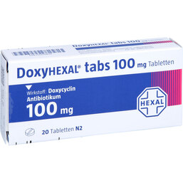 Abbildung: Doxyhexal tabs 100 Tabletten 20 St, Tabletten PZN 03103404