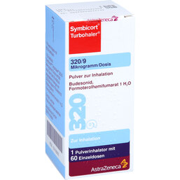 Abbildung: Symbicort Turbohaler 320 / 9 µg / Dosis 60 ED 1 St, Inhalationspulver PZN 03109200