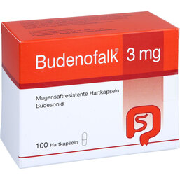 Abbildung: Budenofalk 3 mg Hartkapseln mit magensaftresistent überzogene Pellets 100 St, Magensaftresistente Hartkapseln PZN 03112308