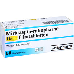 Abbildung: Mirtazapin ratiopharm 15 mg Filmtabletten 50 St, Filmtabletten PZN 03120271