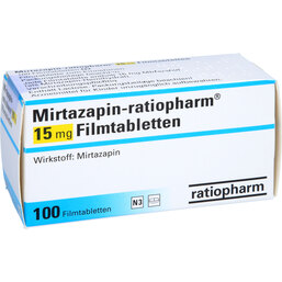 Abbildung: Mirtazapin ratiopharm 15 mg Filmtabletten 100 St, Filmtabletten PZN 03120288