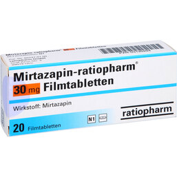 Abbildung: Mirtazapin ratiopharm 30 mg Filmtabletten 20 St, Filmtabletten PZN 03120294