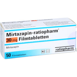 Abbildung: Mirtazapin ratiopharm 30 mg Filmtabletten 50 St, Filmtabletten PZN 03120377