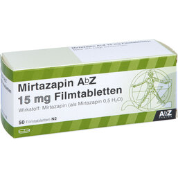 Abbildung: Mirtazapin AbZ 15 mg Filmtabletten 50 St, Filmtabletten PZN 03123080