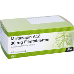 Abbildung: Mirtazapin AbZ 30 mg Filmtabletten 100 St, Filmtabletten PZN 03123157