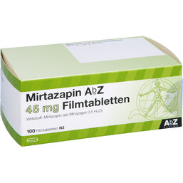 Abbildung: Mirtazapin AbZ 45 mg Filmtabletten 100 St, Filmtabletten PZN 03123217
