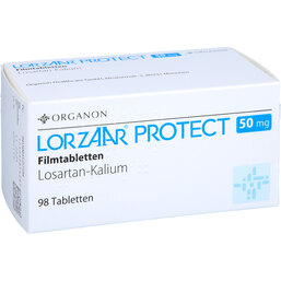 Abbildung: Lorzaar Protect 50 mg Filmtabletten 98 St, Filmtabletten PZN 03125759