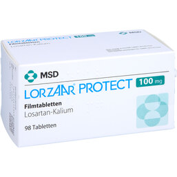 Abbildung: Lorzaar Protect 100 mg Filmtabletten 98 St, Filmtabletten PZN 03126121