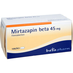 Abbildung: Mirtazapin beta 45 mg Filmtabletten 100 St, Filmtabletten PZN 03136645