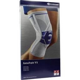 Abbildung: Genutrain Kniebandage P3 mit Silikonhaftrand rechts Gr. 3 titan Bandage, 1 St PZN 03140351