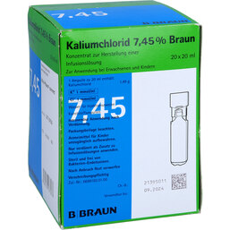Abbildung: Kaliumchlorid 7,45% Mpc Infusionslösung -Konzentrat 20X20 ml, Infusionslösungskonzentrat PZN 03140598