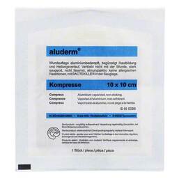 Abbildung: Aluderm Kompressen 10x10cm Kompressen, 1 St PZN 03147241