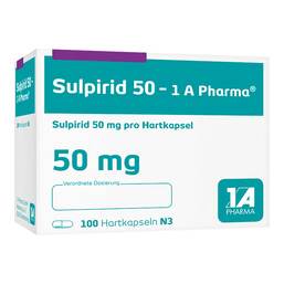 Abbildung: Sulpirid 50 1A Pharma Hartkapseln 100 St, Hartkapseln PZN 03157179