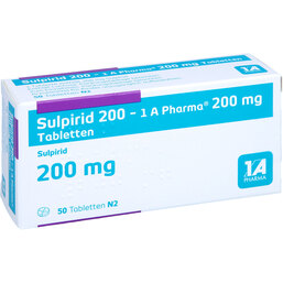 Abbildung: Sulpirid 200 1A Pharma Tabletten 50 St, Tabletten PZN 03157191