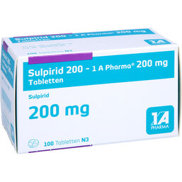 Abbildung: Sulpirid 200 1A Pharma Tabletten 100 St, Tabletten PZN 03157216