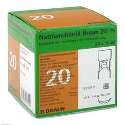 Abbildung: Natriumchlorid 20% Mpc Elektrolytkonzentrat 20X10 ml, Infusionslösungskonzentrat PZN 03158351