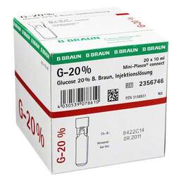 Abbildung: Glucose 20% Braun Mini Plasco connect Injektionslösung 20X10 ml, Injektionslösung PZN 03158931