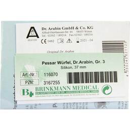 Abbildung: Würfelpessar Silikon 37 mm Größe 3 n.Arabin 1 St PZN 03167255