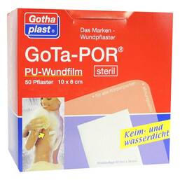 Abbildung: Gota-Por PU Wundfilm 10x6 cm steril Pflaster 50 St, Pflaster PZN 03182504