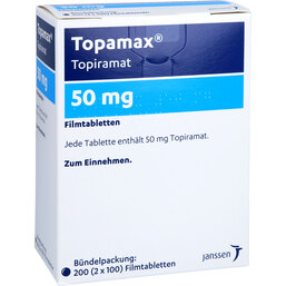 Abbildung: Topamax 50 mg Filmtabletten 200 St, Filmtabletten PZN 03189794