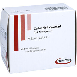 Abbildung: Calcitriol Kyramed 0,5 µg Weichkapseln 100 St, Weichkapseln PZN 03193063
