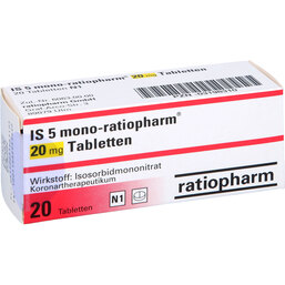 Abbildung: IS 5 Mono ratiopharm 20 mg Tabletten 20 St, Tabletten PZN 03198310