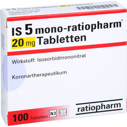 Abbildung: IS 5 Mono ratiopharm 20 mg Tabletten 100 St, Tabletten PZN 03198333