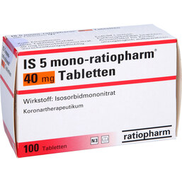 Abbildung: IS 5 Mono ratiopharm 40 mg Tabletten 100 St, Tabletten PZN 03198379