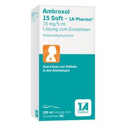 Abbildung: Ambroxol 15 Saft 1A Pharma Lösung zum Einnehmen, 100 ml PZN 03201319