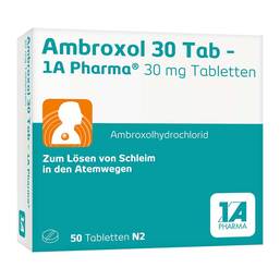 Abbildung: Ambroxol 30 Tab - 1 A Pharma® Tabletten Tabletten, 50 St PZN 03201880