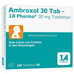 Abbildung: Ambroxol 30 Tab - 1 A Pharma® Tabletten Tabletten, 100 St PZN 03201957