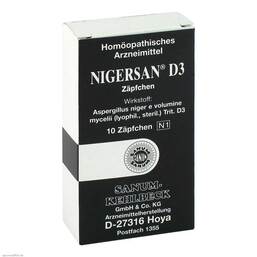Abbildung: Nigersan D 3 Suppositorien Suppositorien, 10 St PZN 03206914