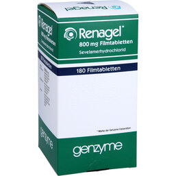 Abbildung: Renagel 800 mg Filmtabletten 180 St, Filmtabletten PZN 03215215